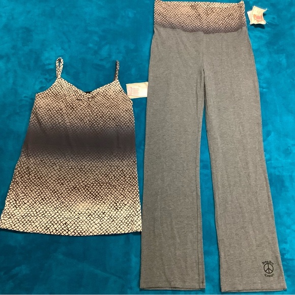 Juicy Couture Pants - JUICY COUTURE SNAKE OMBRÉ FOLD OVER WAIST STRAIGHT LEG PANTS CAMI